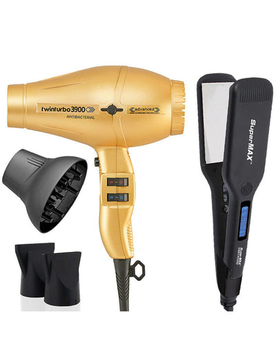 Turbo Power Twin Turbo 3900 Advanced Hair Dryer<br>Turbo</span> Power SuperMax Titanium Flat Iron