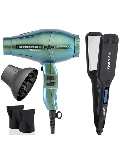 Turbo Power Twin Turbo 3900 Advanced Hair Dryer<br>Turbo</span> Power SuperMax Titanium Flat Iron
