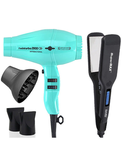 Turbo Power Twin Turbo 3900 Advanced Hair Dryer<br>Turbo</span> Power SuperMax Titanium Flat Iron