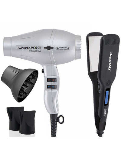 Turbo Power Twin Turbo 3900 Advanced Hair Dryer<br>Turbo</span> Power SuperMax Titanium Flat Iron
