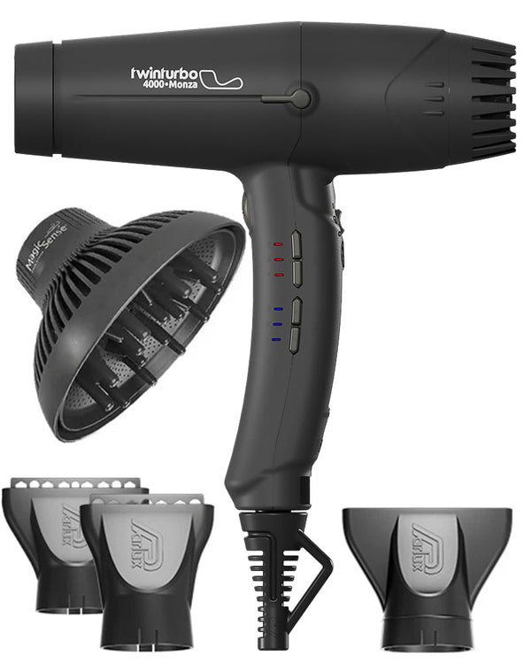 Twin Turbo 4000 Monza Dryer Black + Magic Sense Diffuser