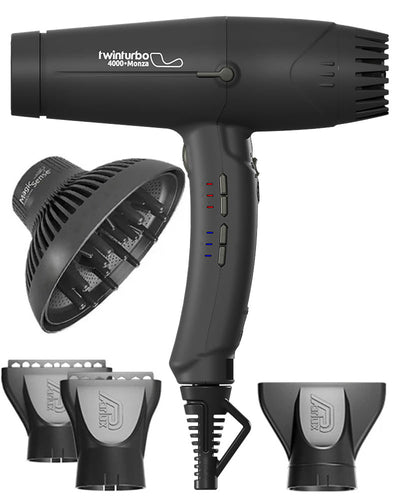 Twin Turbo 4000 Monza Dryer Black + Magic Sense Diffuser